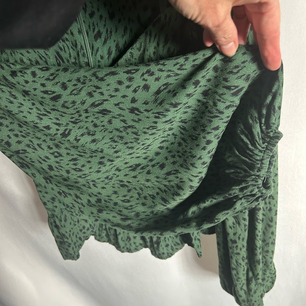 Afrm Forest Green Patterned Blouse - image 4